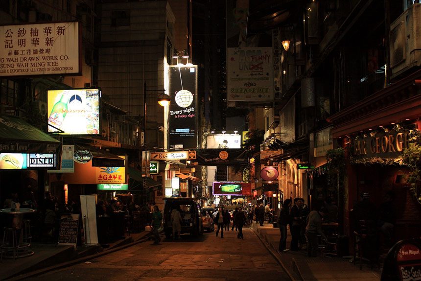 Join the bustling nightlife at Lan Kwai Fong