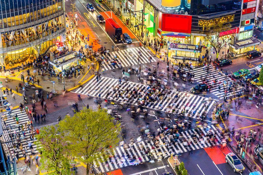 Walk across Shibuya Crossing